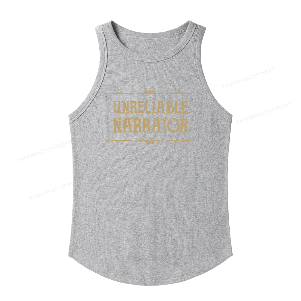 Pagewings Slim Fit Unreliable Narrator Women's Fitted Tank Top