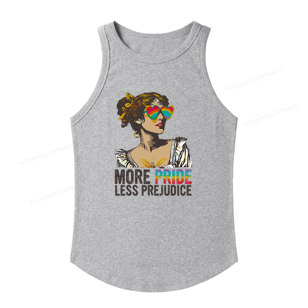 Pagewings Slim Fit More Pride Less Prejudice Women's Fitted Tank Top