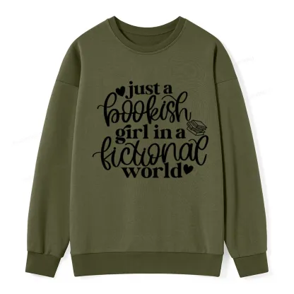 Pagewings Just A Bookish Girl In A Fictional World Unisex Classic Sweatshirt