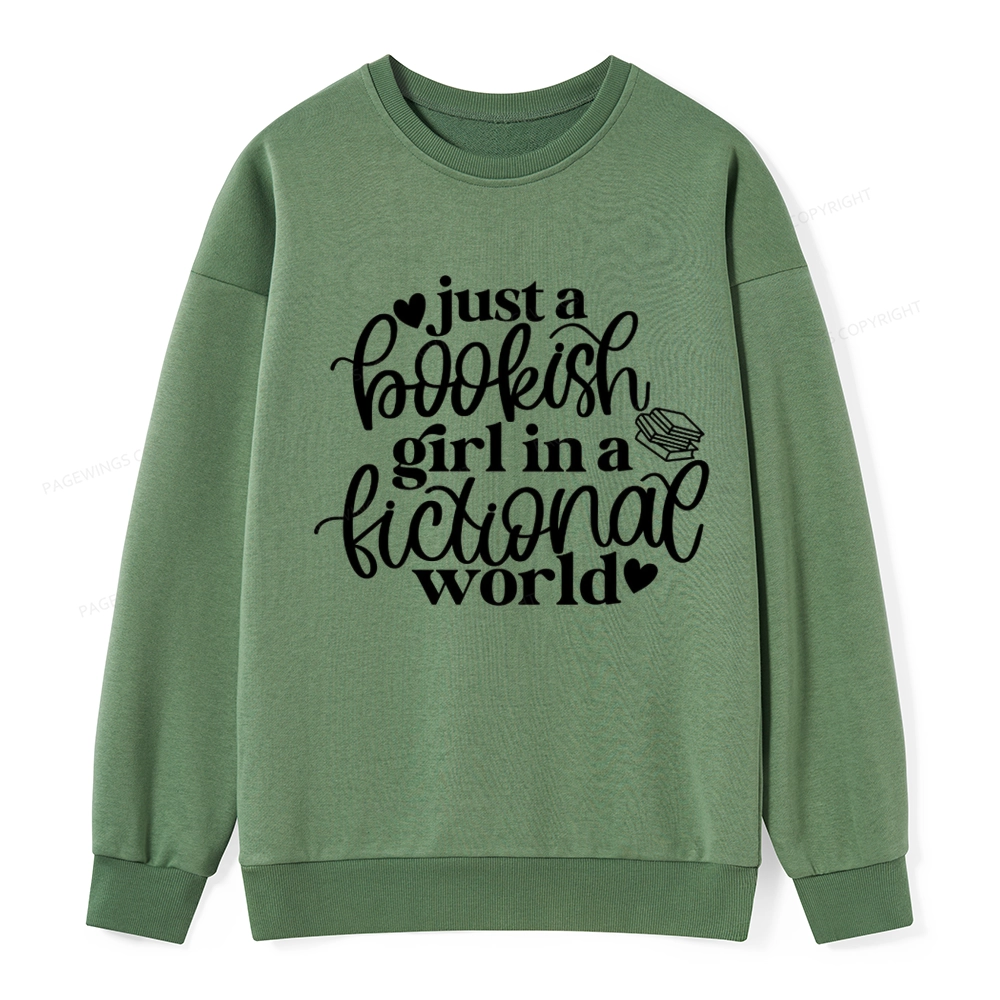 Pagewings Just A Bookish Girl In A Fictional World Unisex Classic Sweatshirt