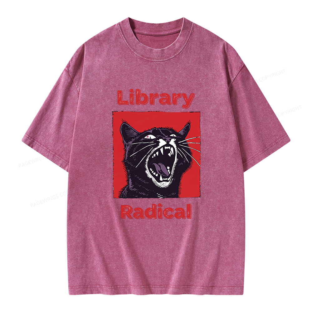 Pagewings Library Radical Unisex Washed T-shirt