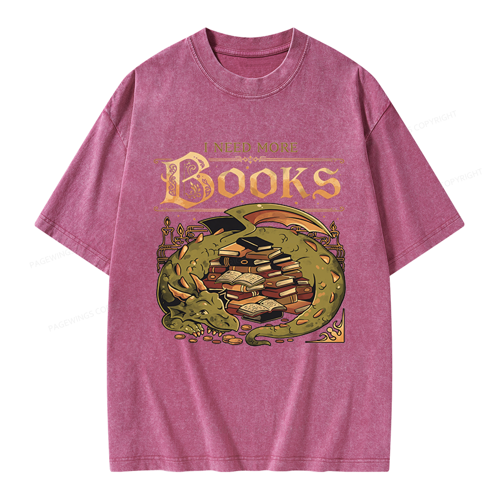 Pagewings I Need More Books Unisex Washed T-shirt