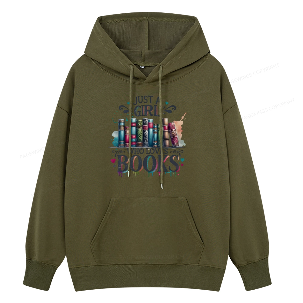 Pagewings Just A Girl Who Loves Books Unisex Classic Hoodie