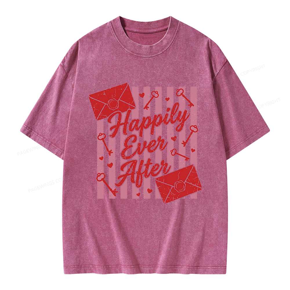 Pagewings Happily Ever After Unisex Washed T-shirt
