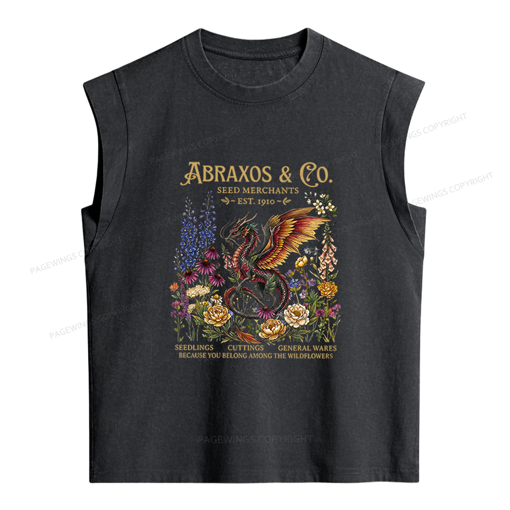 Pagewings Fantasy Books Lover Women's Washed Tank Top