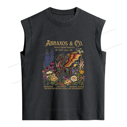 Pagewings Fantasy Books Lover Women's Washed Tank Top