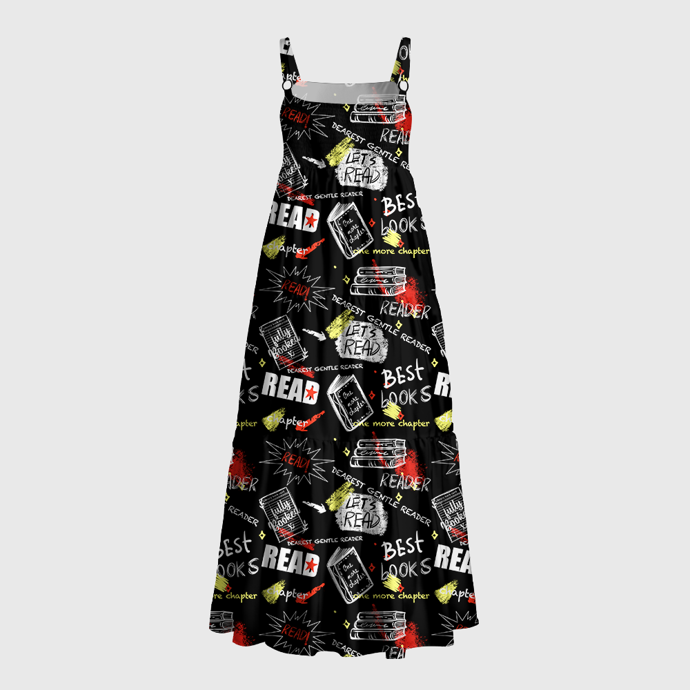 Pagewings Square Neck Comic Reader Maxi Dress
