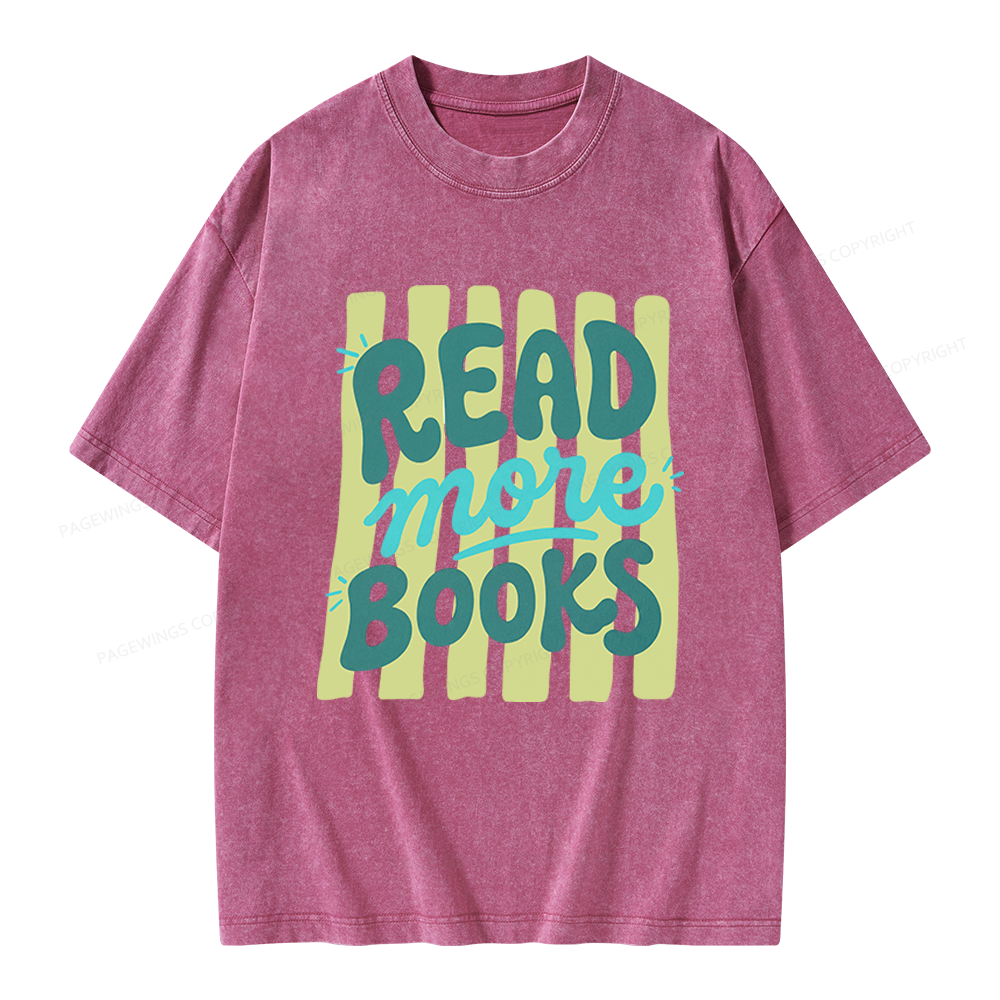 Pagewings Read More Books Unisex Washed T-shirt