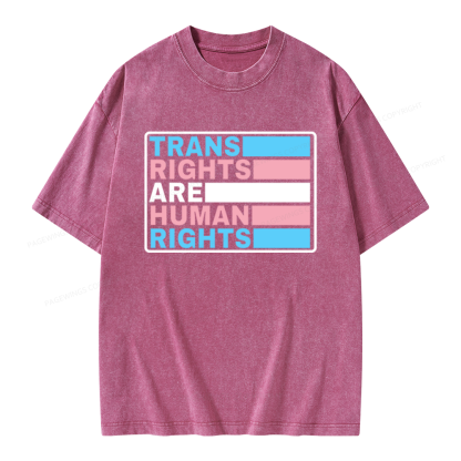 Pagewings Trans Rights Are Human Rights Unisex Washed T-shirt