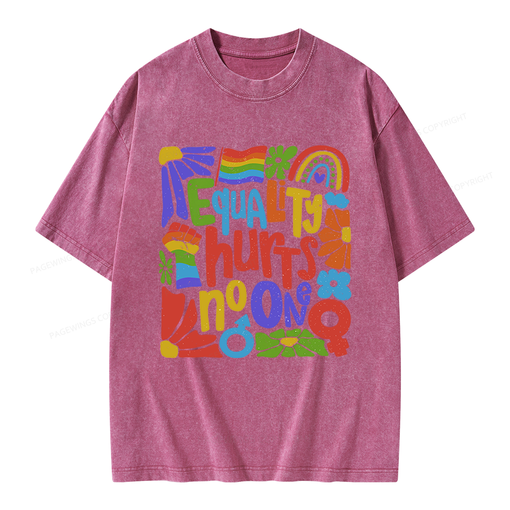 Pagewings Equality Hurts No One Unisex Washed T-shirt