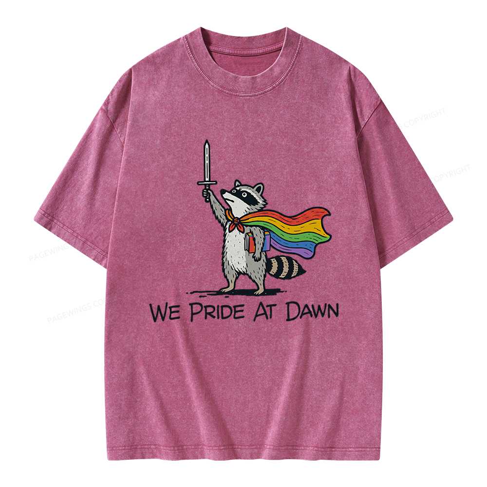 Pagewings We Pride At Dawn Unisex Washed T-shirt