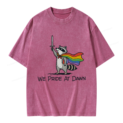 Pagewings We Pride At Dawn Unisex Washed T-shirt