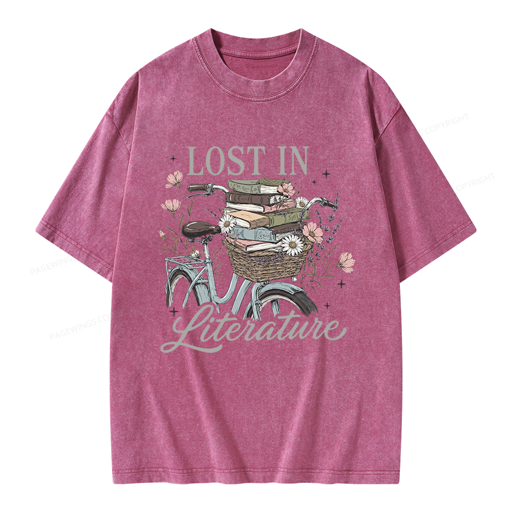 Pagewings Lost In Literature Unisex Washed T-shirt