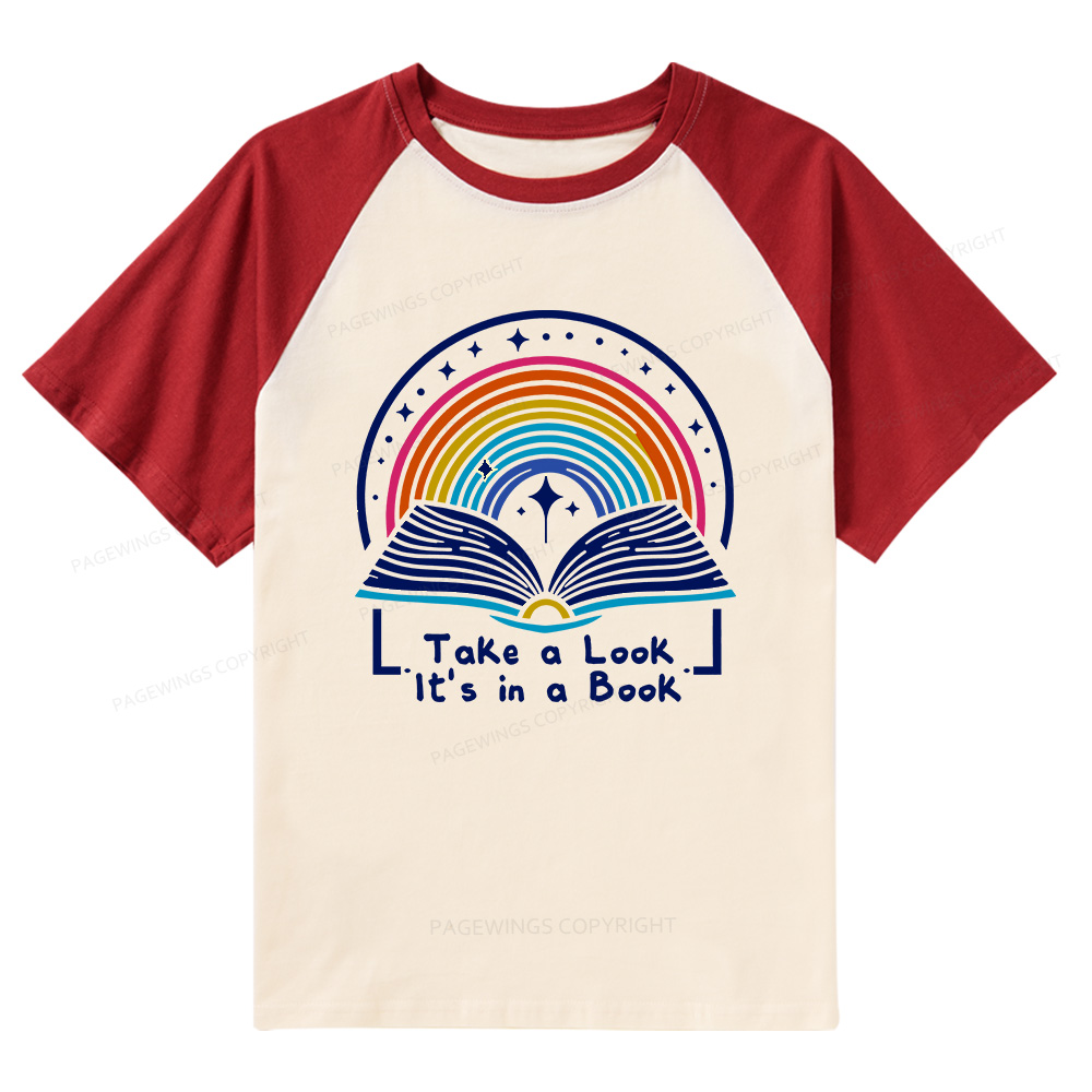 Pagewings Take A Look It's In A Book Raglan T-shirt