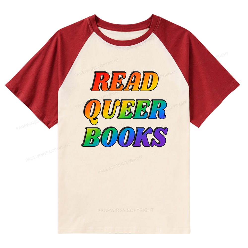 Pagewings Queer Books Raglan T-shirt