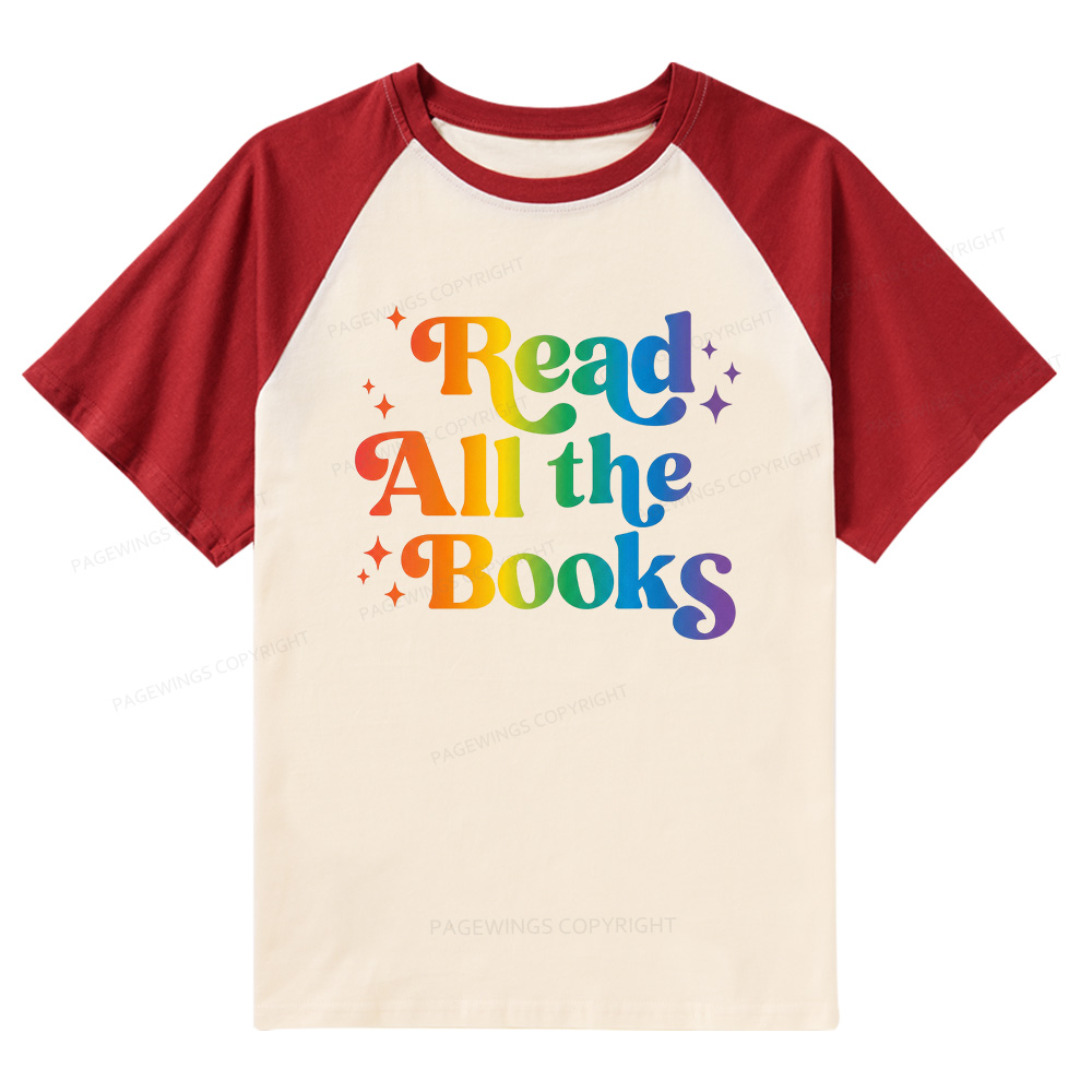 Pagewings Read All the Books Raglan T-shirt