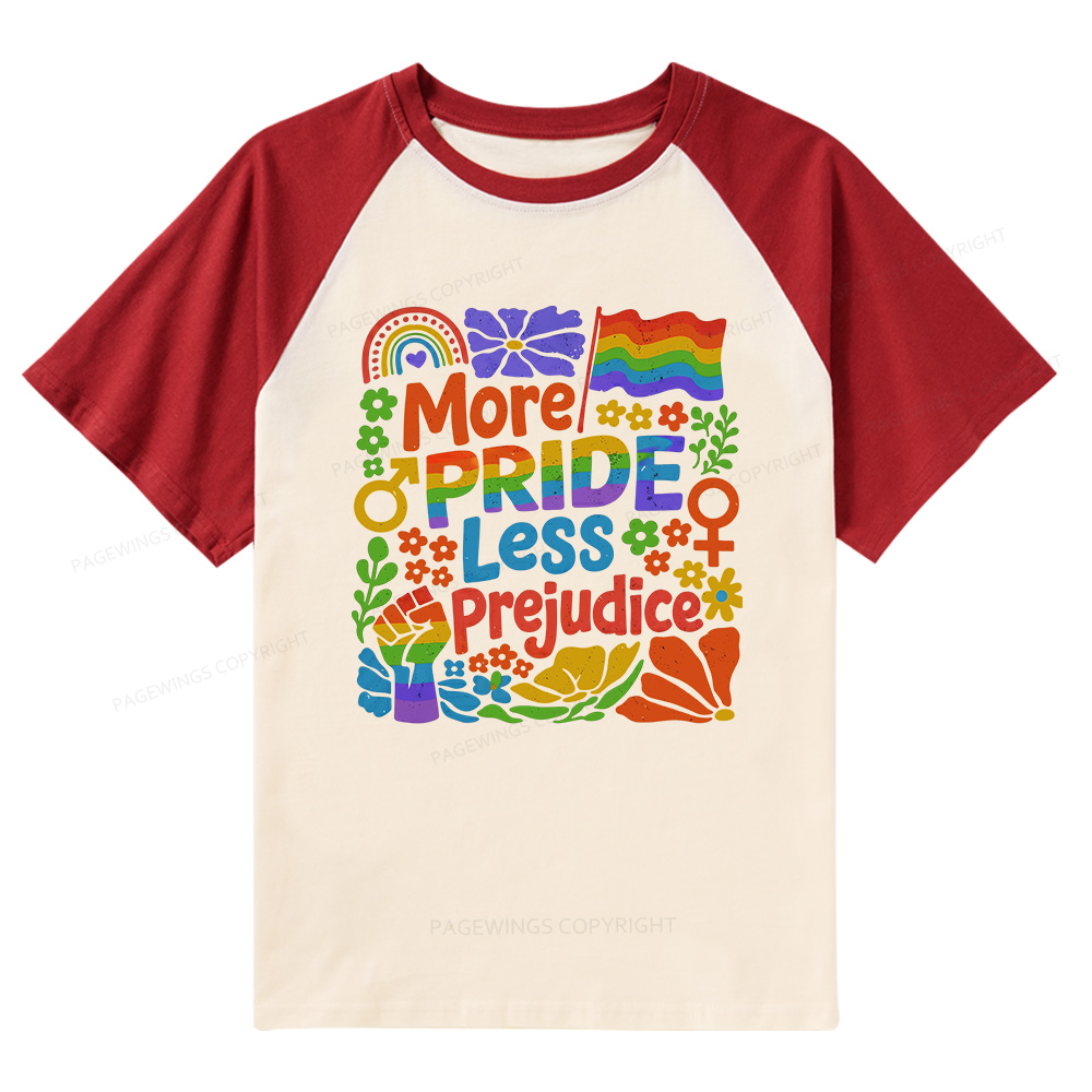 Pagewings More Pride Less Prejudice Raglan T-shirt