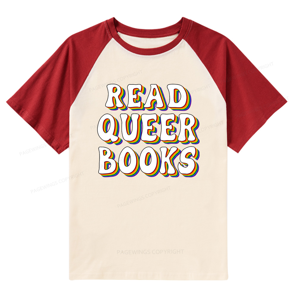 Pagewings Read Queer Books Raglan T-shirt