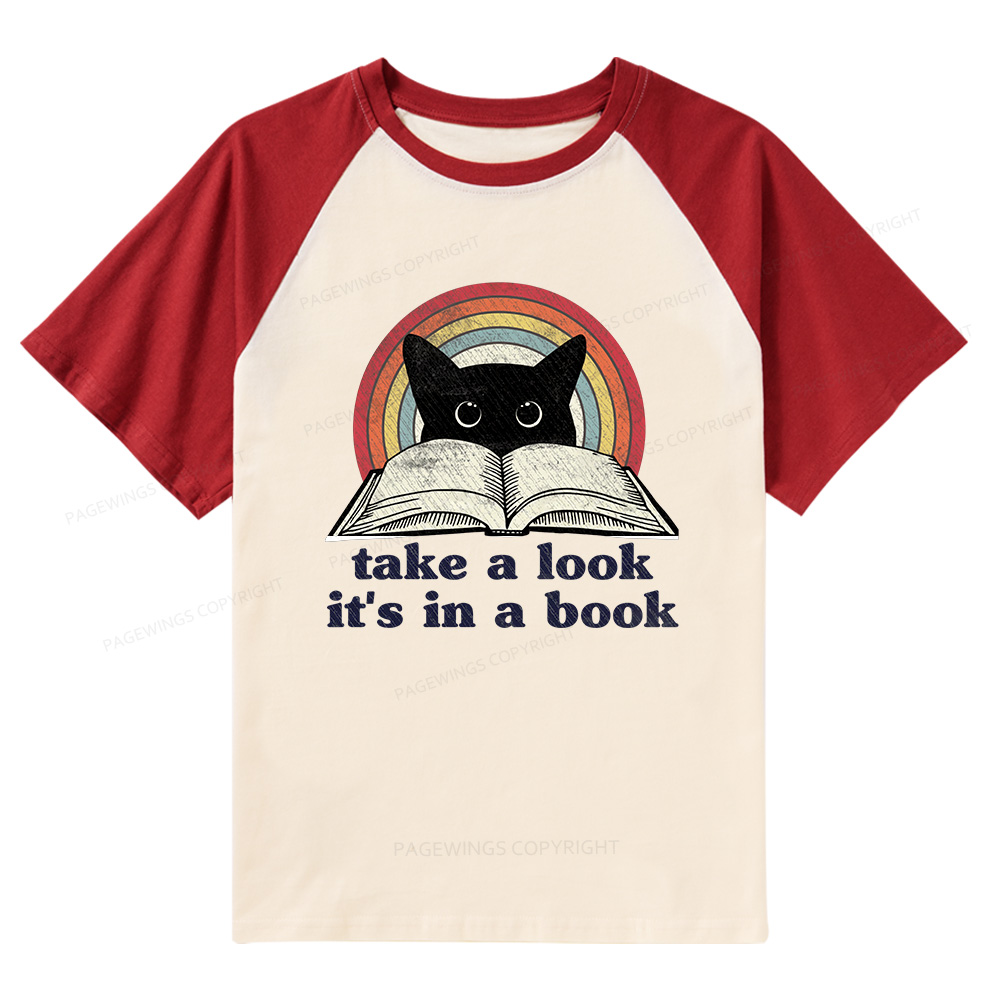 Pagewings Take A Look Its In A Book Raglan T-shirt