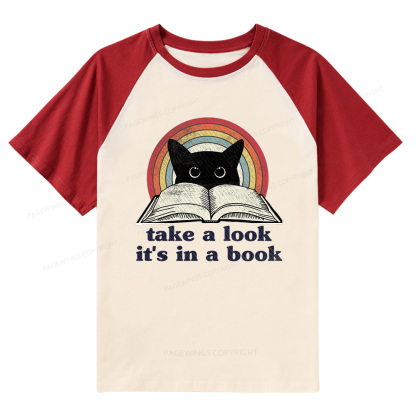 Pagewings Take A Look Its In A Book Raglan T-shirt