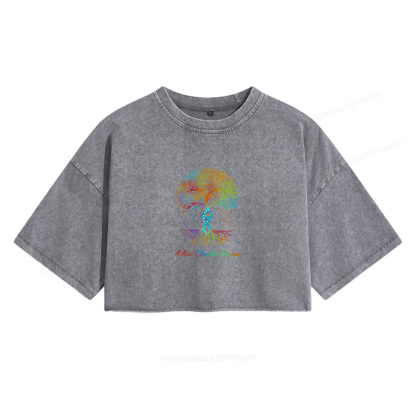 Pagewings A New Chapter Begins Women's Washed Cropped T-shirt