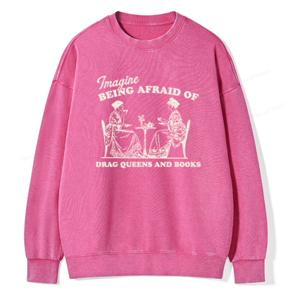 Pagewings Drag Queens Unisex Washed Sweatshirt