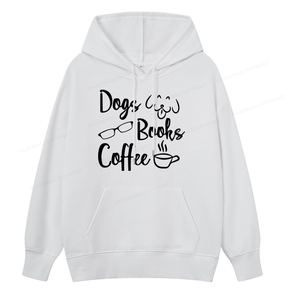 Pagewings Dogs Books Coffee Unisex Classic Hoodie