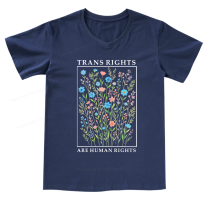 Pagewings Trans Rights Are Human Rights V-neck T-shirt