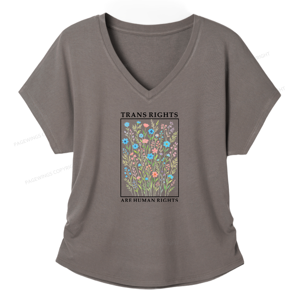 Pagewings Trans Rights Are Human Rights Soft Women's Modal V-neck T-shirt  