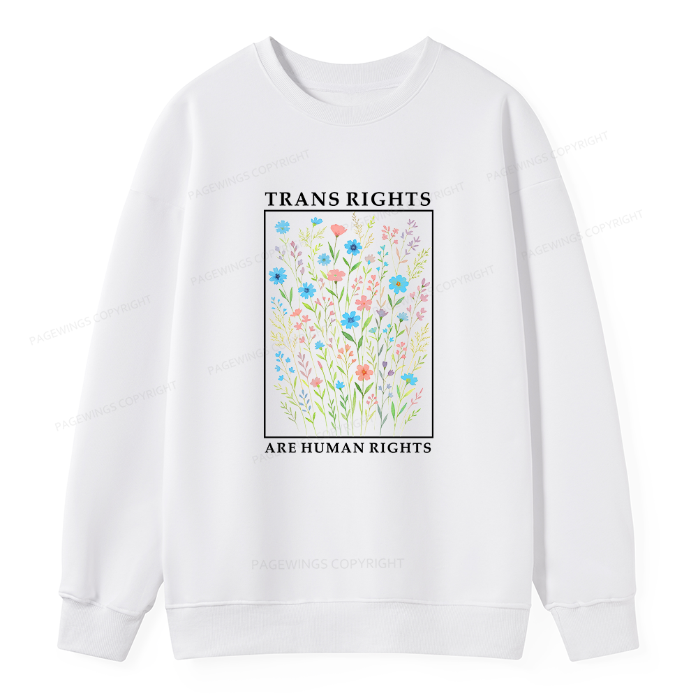 Pagewings Trans Rights Are Human Rights Dragon Book Unisex Classic Sweatshirt