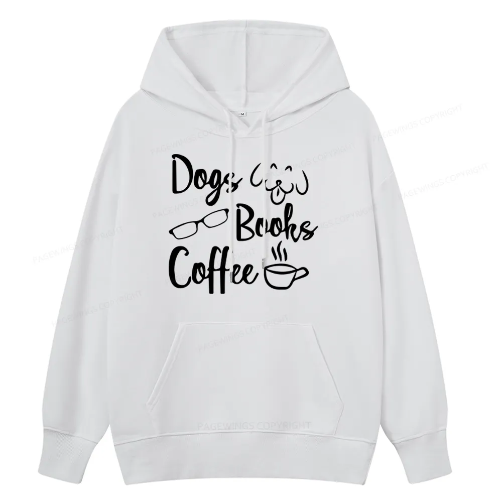 Pagewings Dogs Books Coffee Unisex Classic Hoodie