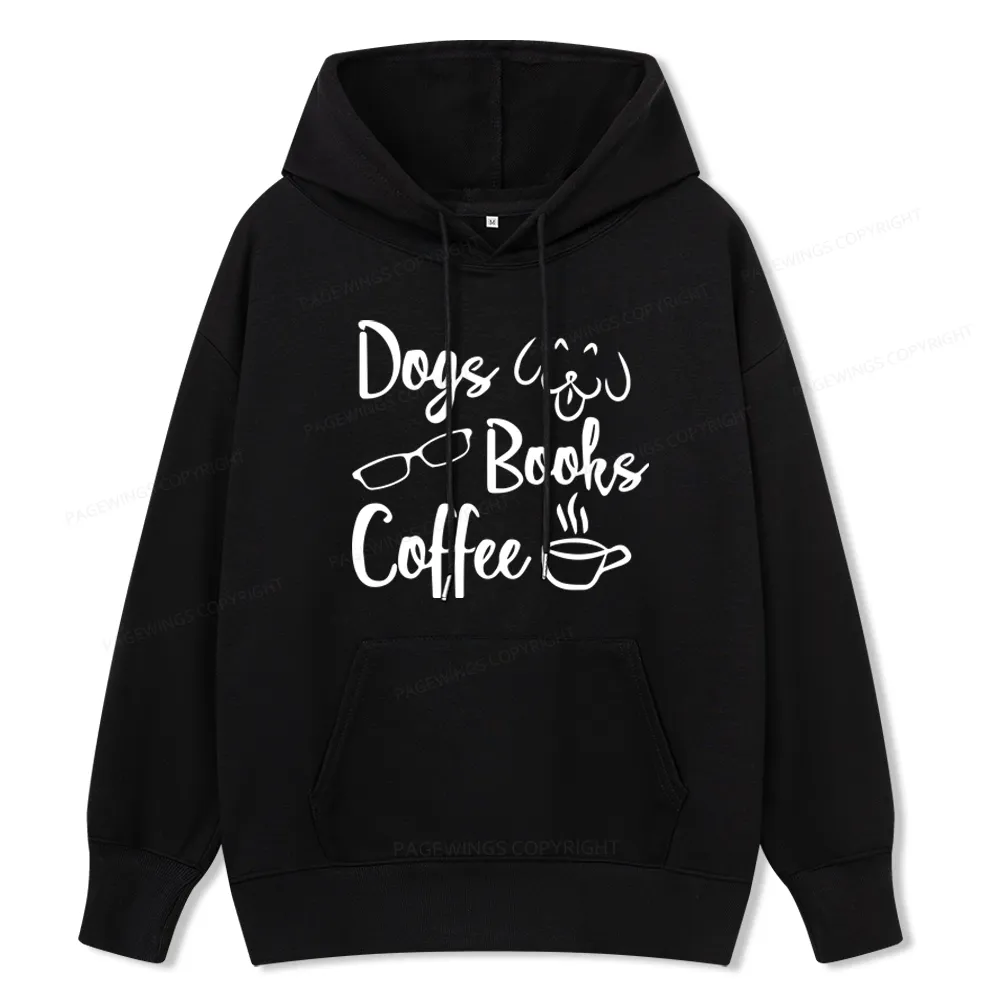 Pagewings Dogs Books Coffee Unisex Classic Hoodie