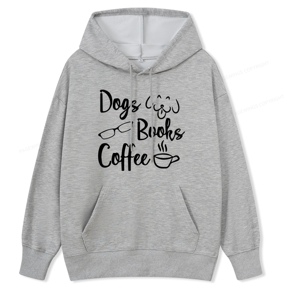 Pagewings Dogs Books Coffee Unisex Classic Hoodie