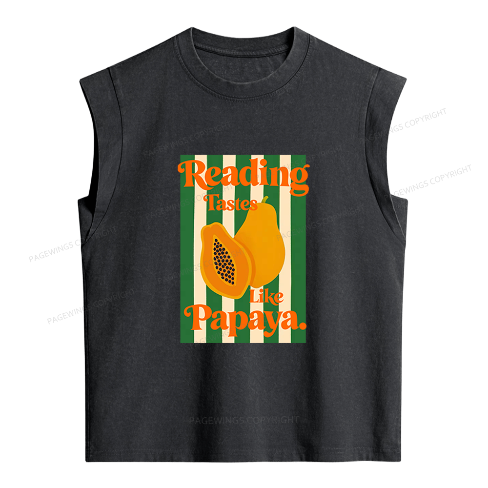 Pagewings Reading Tastes Like Papaya Women's Washed Tank Top