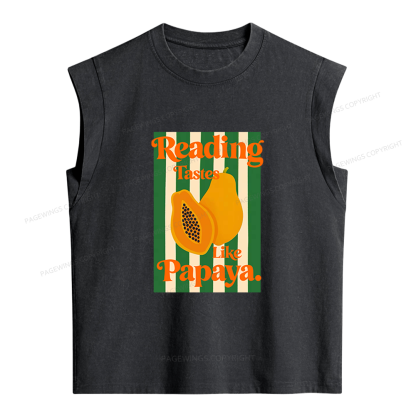 Pagewings Reading Tastes Like Papaya Women's Washed Tank Top
