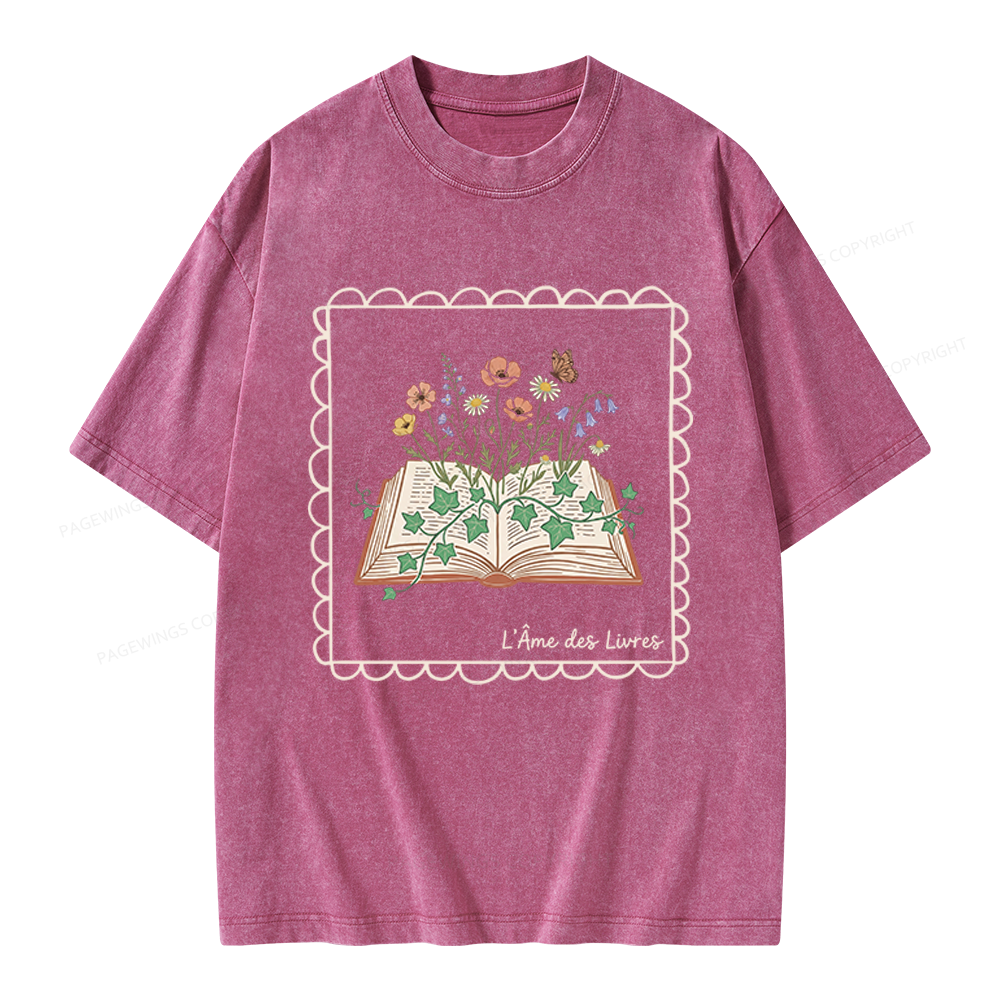 Pagewings The Soul of Books Unisex Washed T-shirt