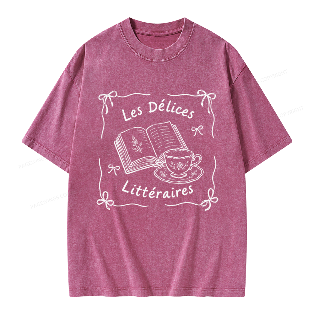 Pagewings Literary Delights Unisex Washed T-shirt