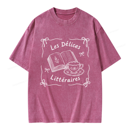 Pagewings Literary Delights Unisex Washed T-shirt