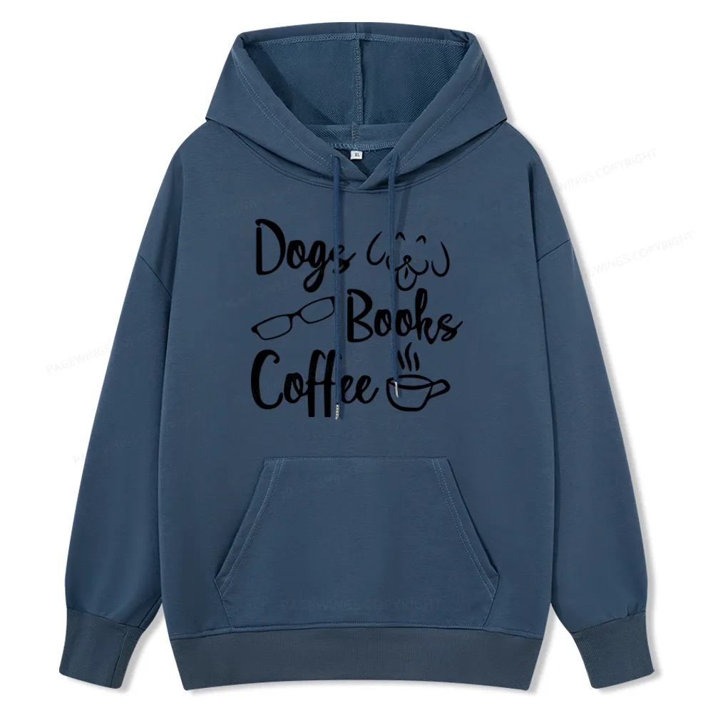 Pagewings Dogs Books Coffee Unisex Classic Hoodie