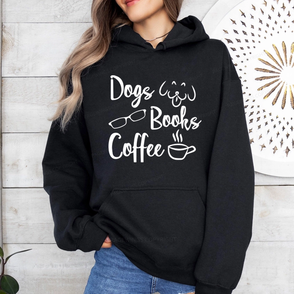 Pagewings Dogs Books Coffee Unisex Classic Hoodie