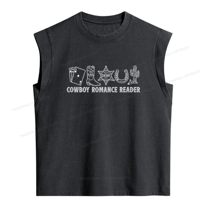 Pagewings Cowboy Romance Reader Women's Washed Tank Top