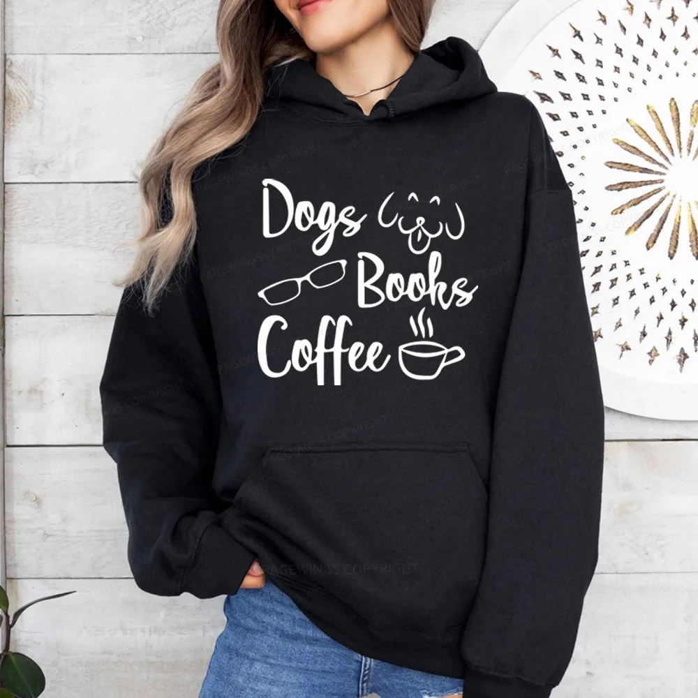Pagewings Dogs Books Coffee Unisex Classic Hoodie