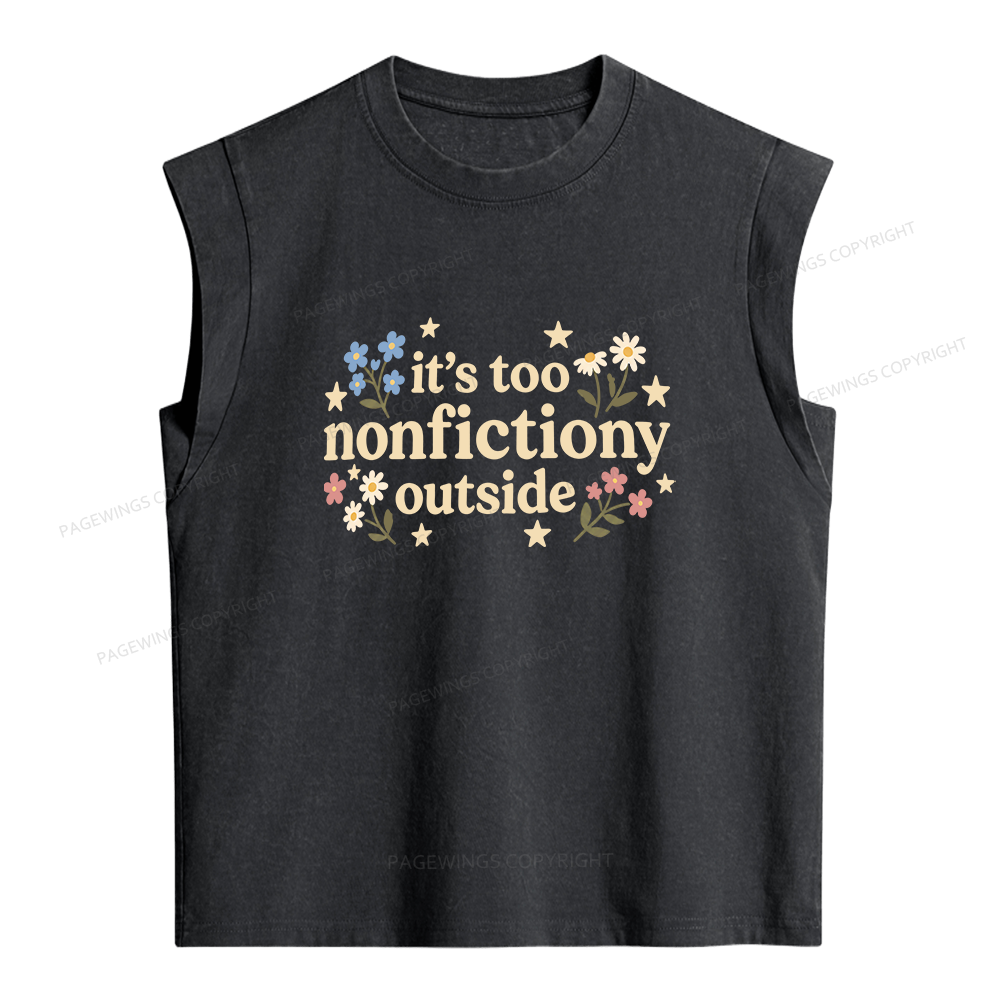Pagewings Too Nonfictiony Outside Women's Washed Tank Top
