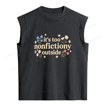 Pagewings Too Nonfictiony Outside Women's Washed Tank Top