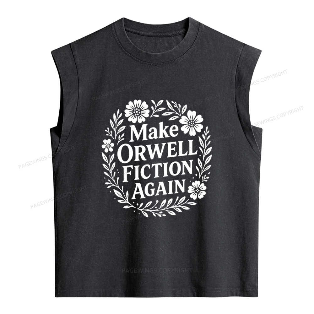 Pagewings Make Orwell Fiction Again Women's Washed Tank Top