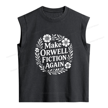 Pagewings Make Orwell Fiction Again Women's Washed Tank Top