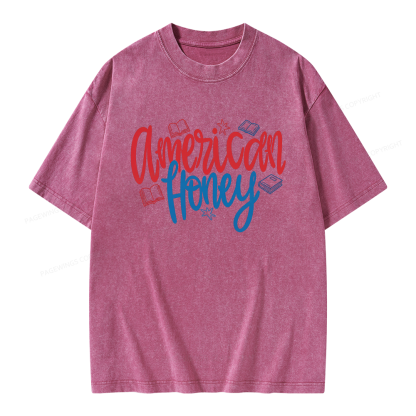 Pagewings American Honey Unisex Washed T-shirt