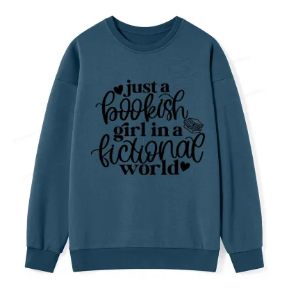 Pagewings Just A Bookish Girl In A Fictional World Unisex Classic Sweatshirt