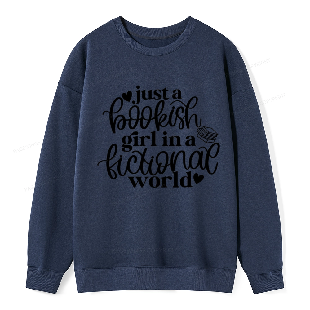 Pagewings Just A Bookish Girl In A Fictional World Unisex Classic Sweatshirt