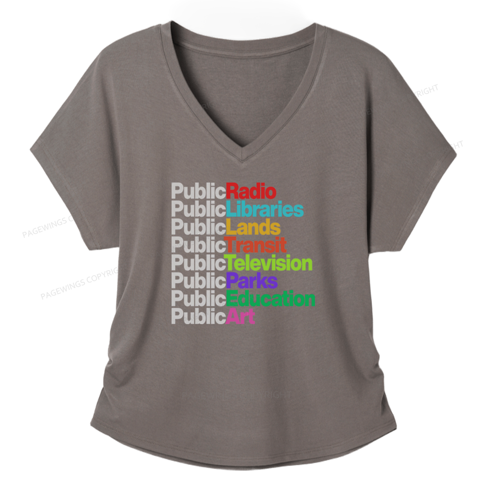 Pagewings Public Libraries Soft Women's Modal V-neck T-shirt